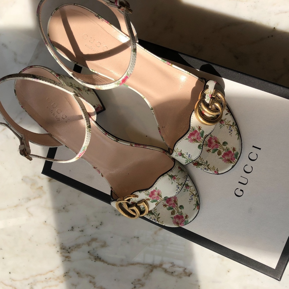 2018 Gucci Marmont Heeled sandal 37.5, worn once